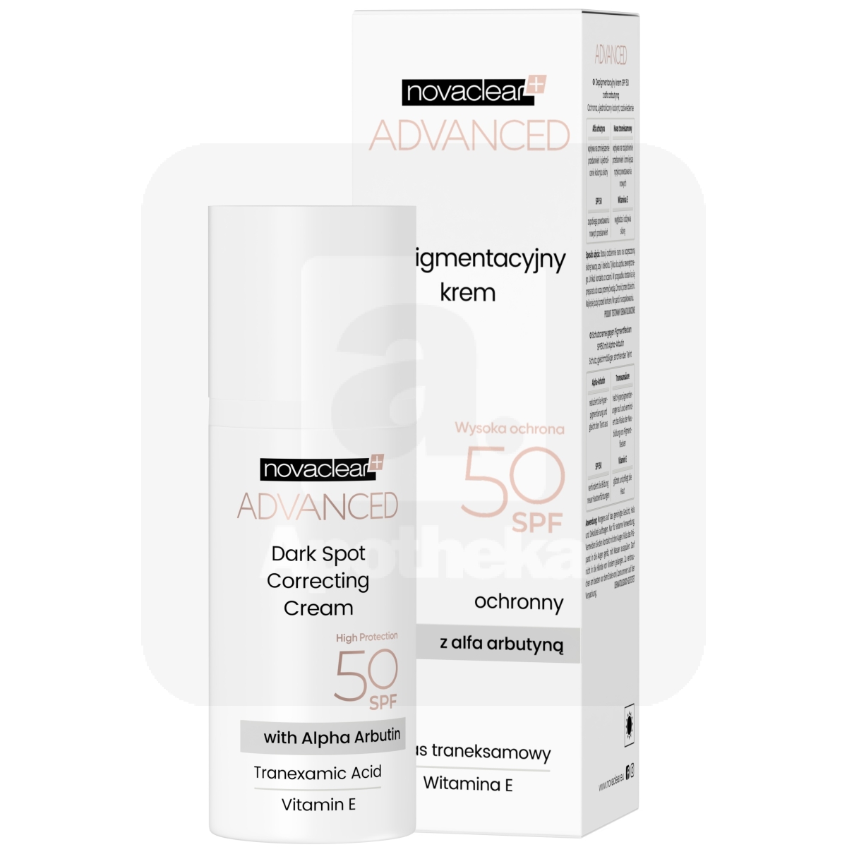NOVACLEAR ADVANCED NÄOKREEM PIGMENDILAIKUDELE SPF 50+ 50ML - Изображение товара