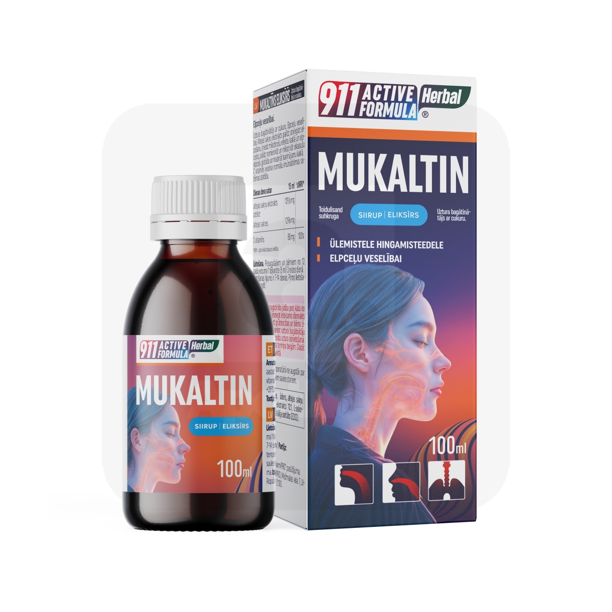 911 ACTIVE FORMULA MUKALTIIN SIIRUP 100ML - Изображение товара