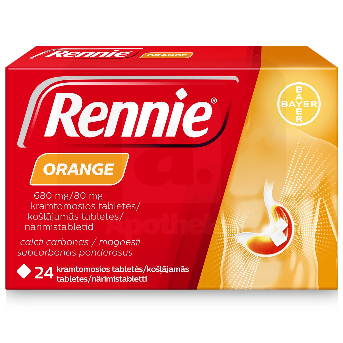 RENNIE ORANGE NÄRIMISTBL 680MG+80MG N24 - Изображение товара