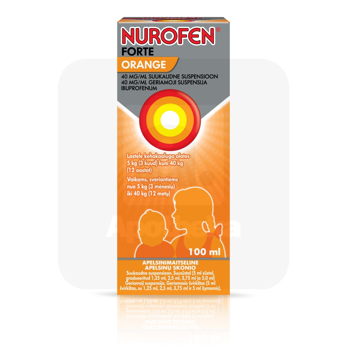 NUROFEN FORTE ORANGE SUUKAUDNE SUSP 40MG/ML 100ML - Изображение товара