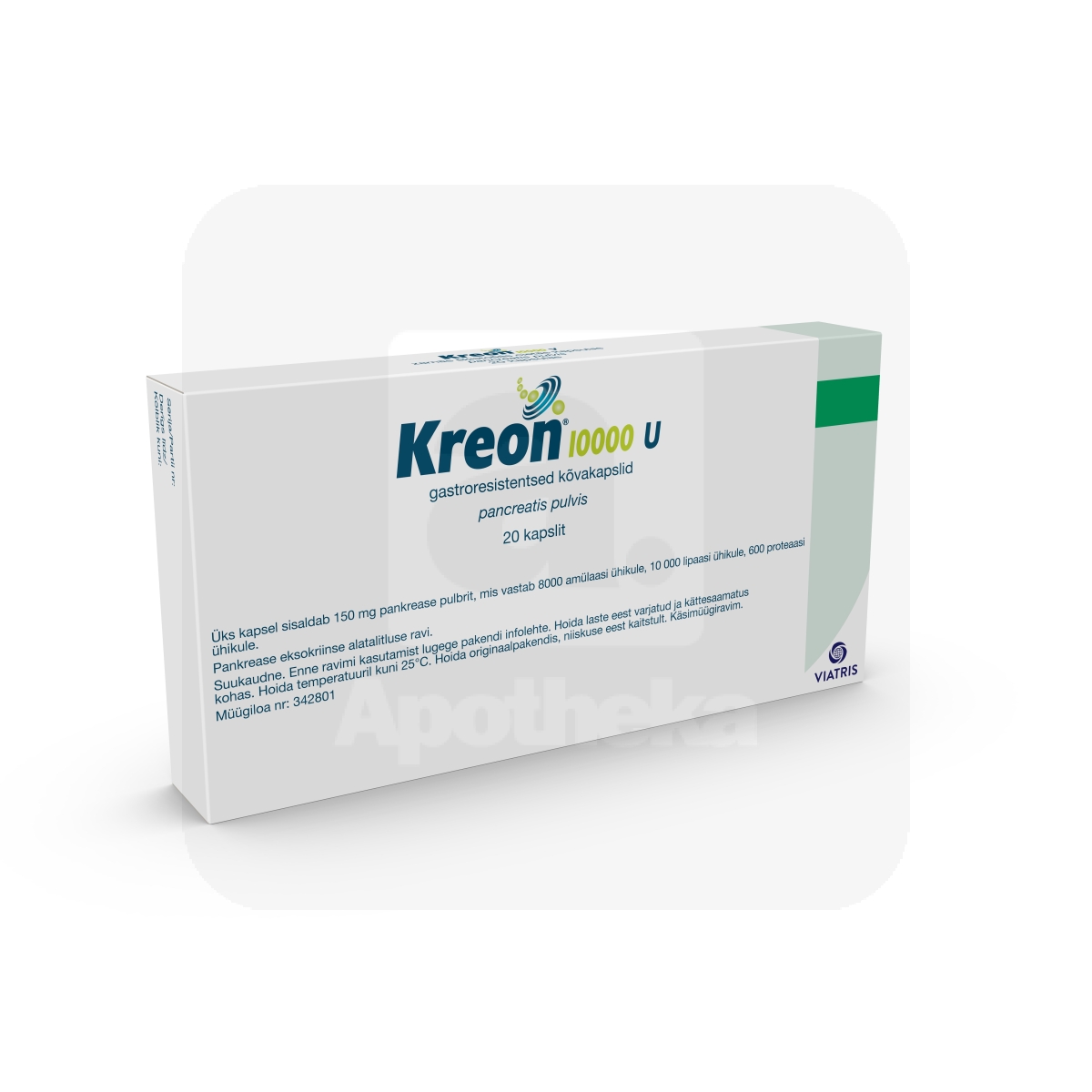 KREON 10000U 10000+8000+600TÜ N20 GASTRORESISTENTNE KAPS - Изображение товара
