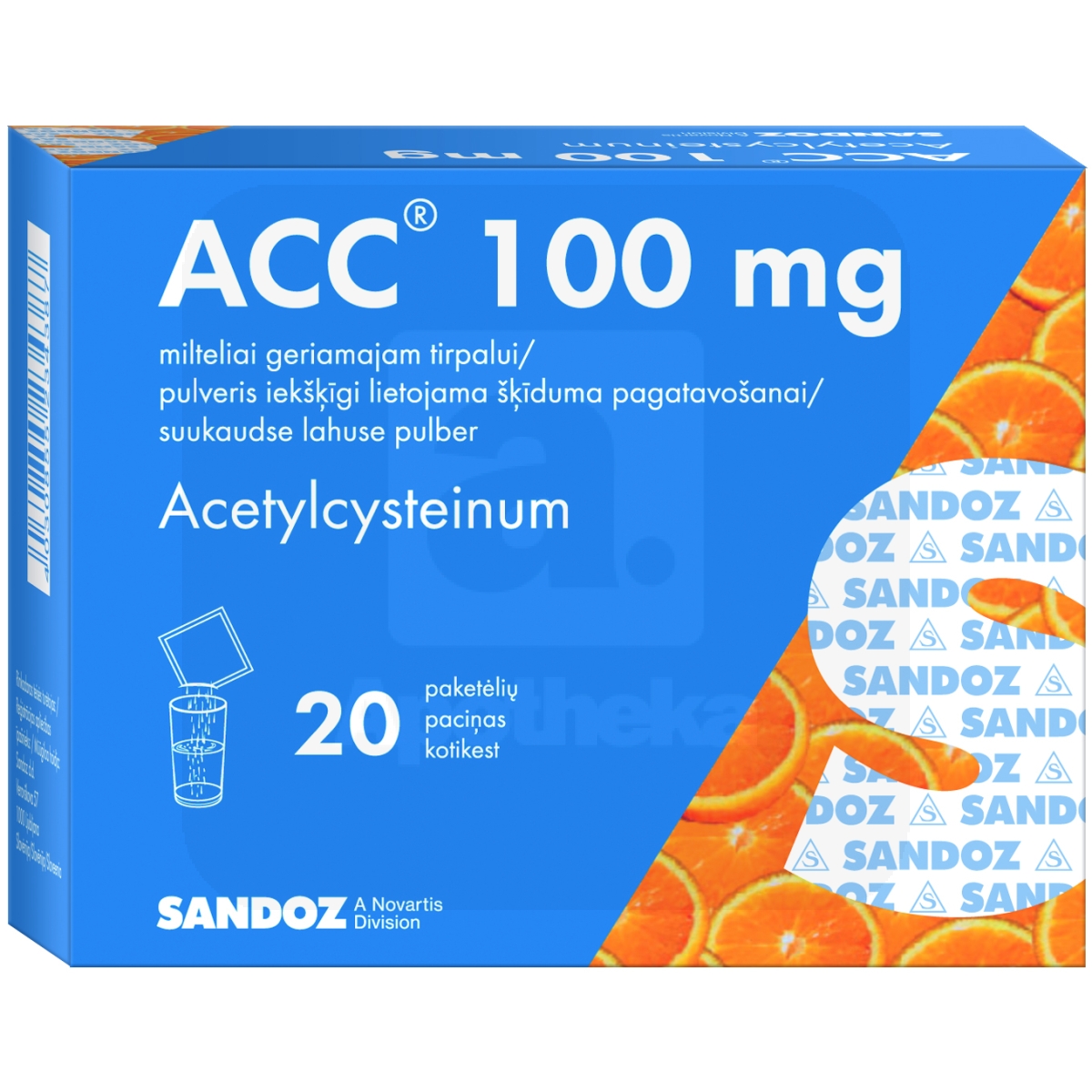 ACC 100MG SUUKAUDSE LAHUSE PULBER 100MG N20 - Изображение товара