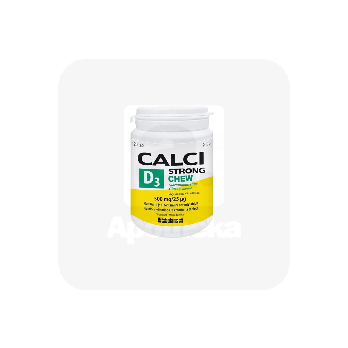 CALCISTRONG+VITAMIIN D3 CHEW LEMON TBL N120 - Изображение товара