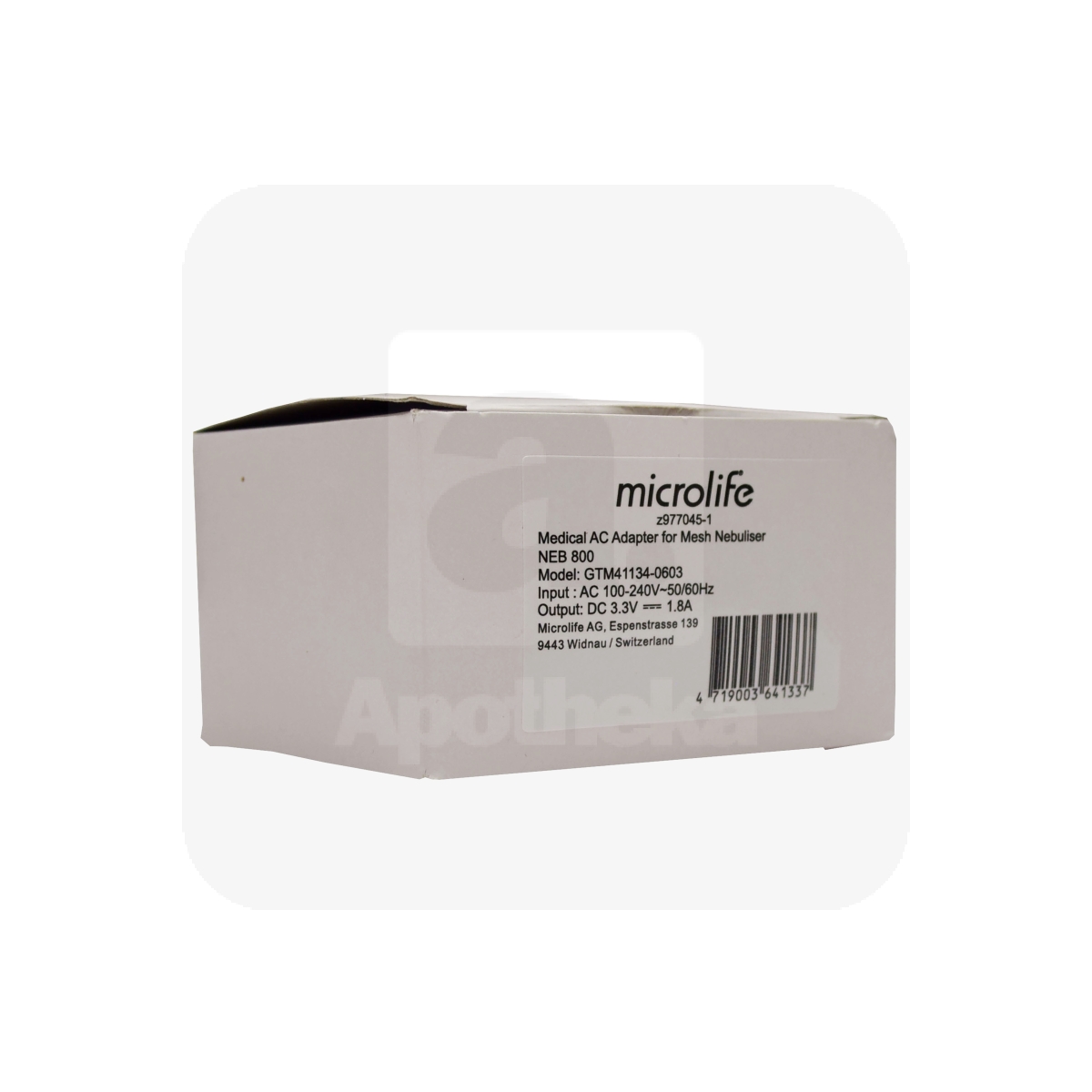 VÕRKNEBULISAATOR NEB 800 MICROLIFE AC VOOLUADAPTER - Изображение товара