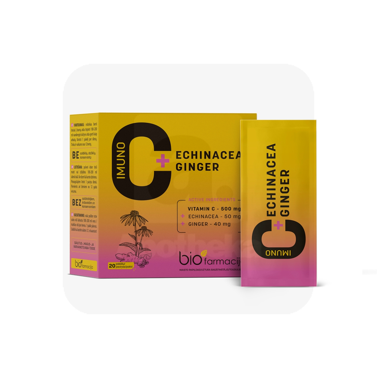 IMUNO C + ECHINACEA + GINGER N20 - Изображение товара