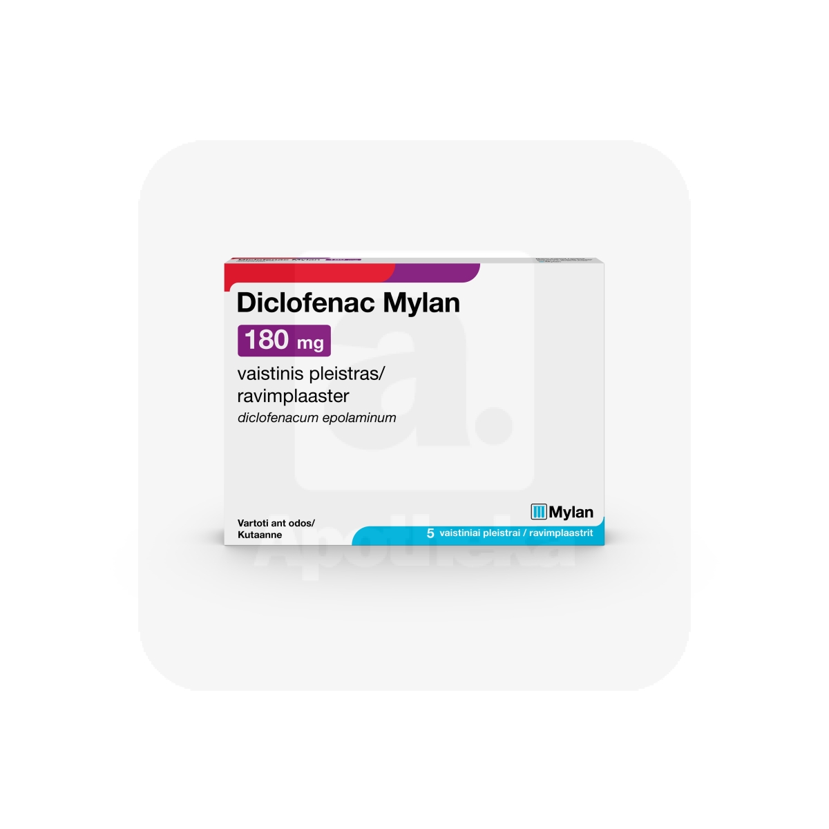 DICLOFENAC MYLAN RAVIMPLAASTER 180MG N5 - Изображение товара