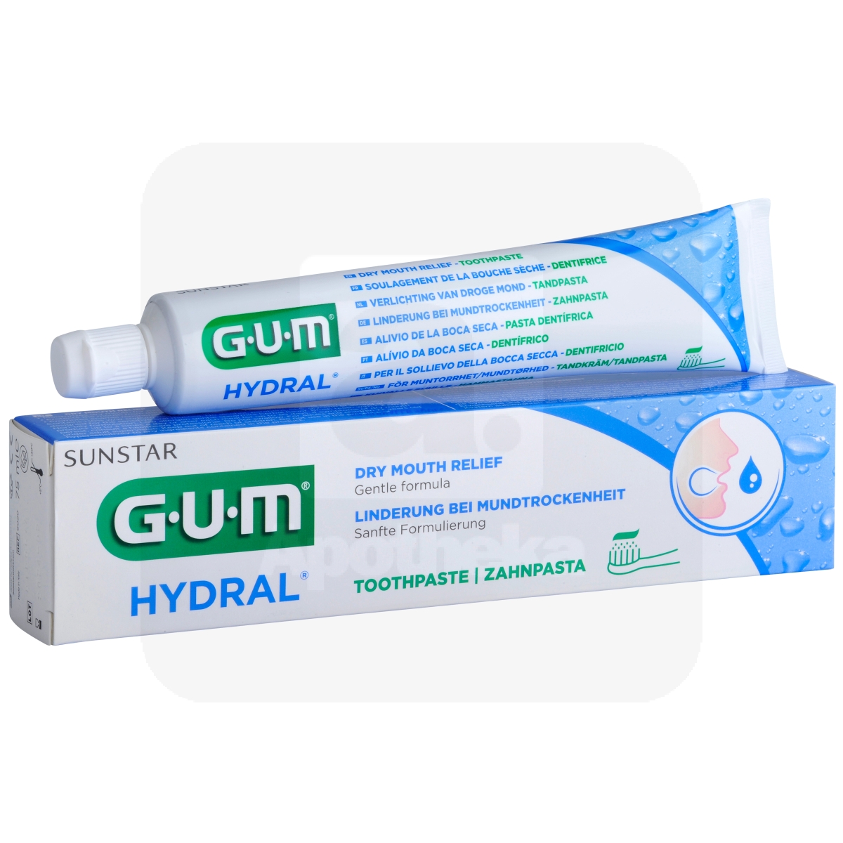 GUM HYDRAL ЗУБНАЯ ПАСТА ПРИ ПРОБЛЕМЕ СУХОСТИ ВО РТУ 75МЛ /6020/ - Изображение товара