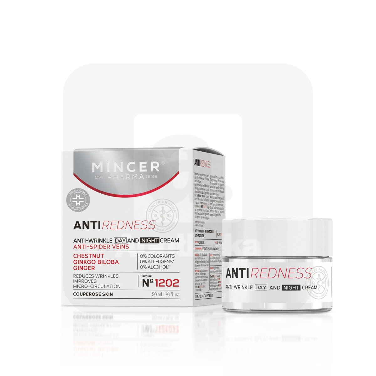 MINCER PHARMA REDNESS PÄEVA- JA ÖÖKREEM PUNETUSVASTANE 50ML - Изображение товара