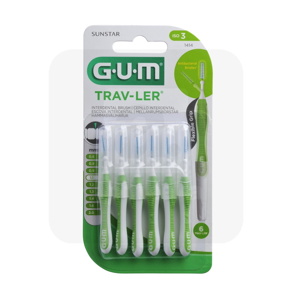 GUM TRAV-LER ИНТЕРДЕНТАЛЬНАЯ ЩЕТОЧКА 1,1MM N6/1414/ - Изображение товара
