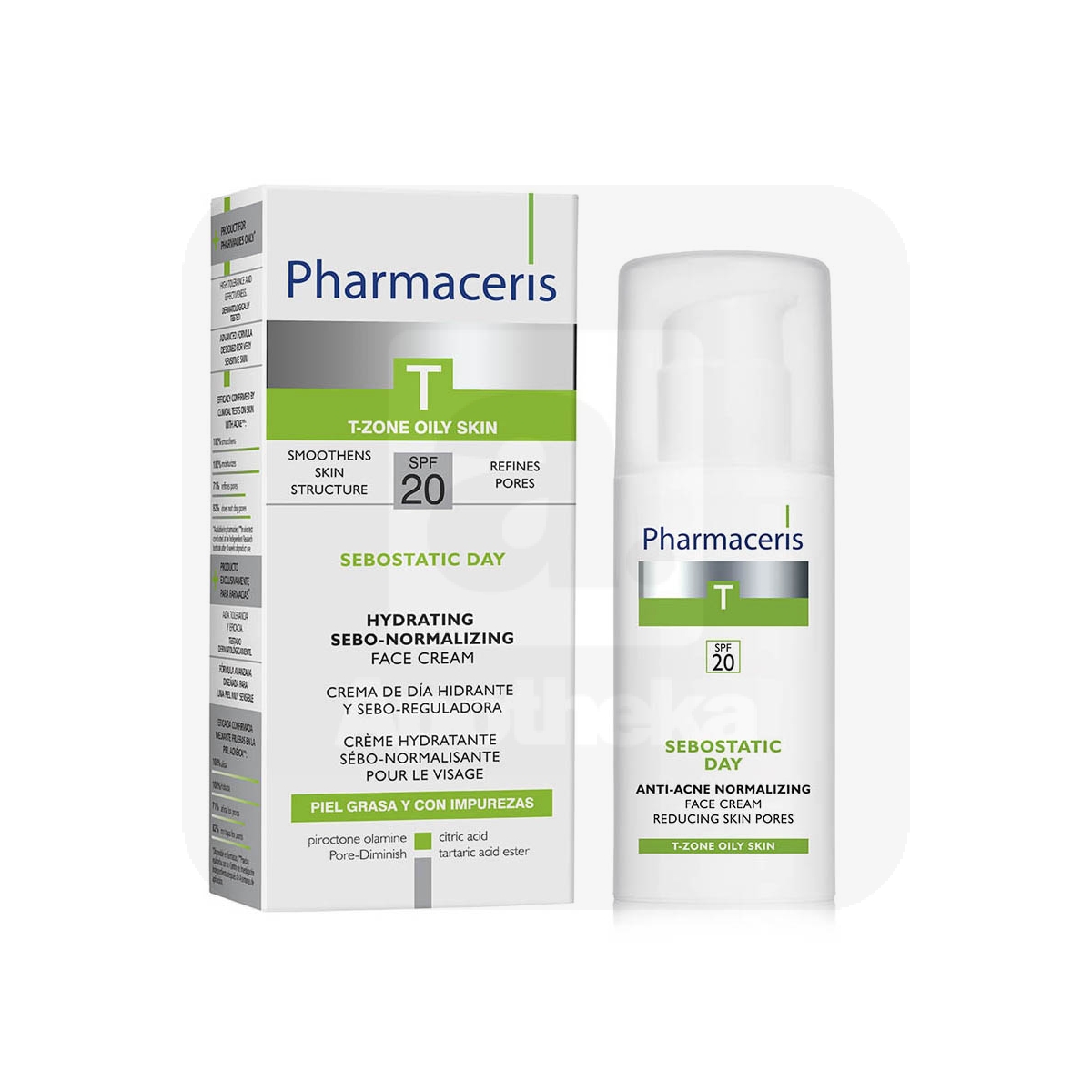 PHARMACERIS T SEBOSTATIC DAY PÄEVAKREEM AKNEVAST. SPF20 50ML - Изображение товара