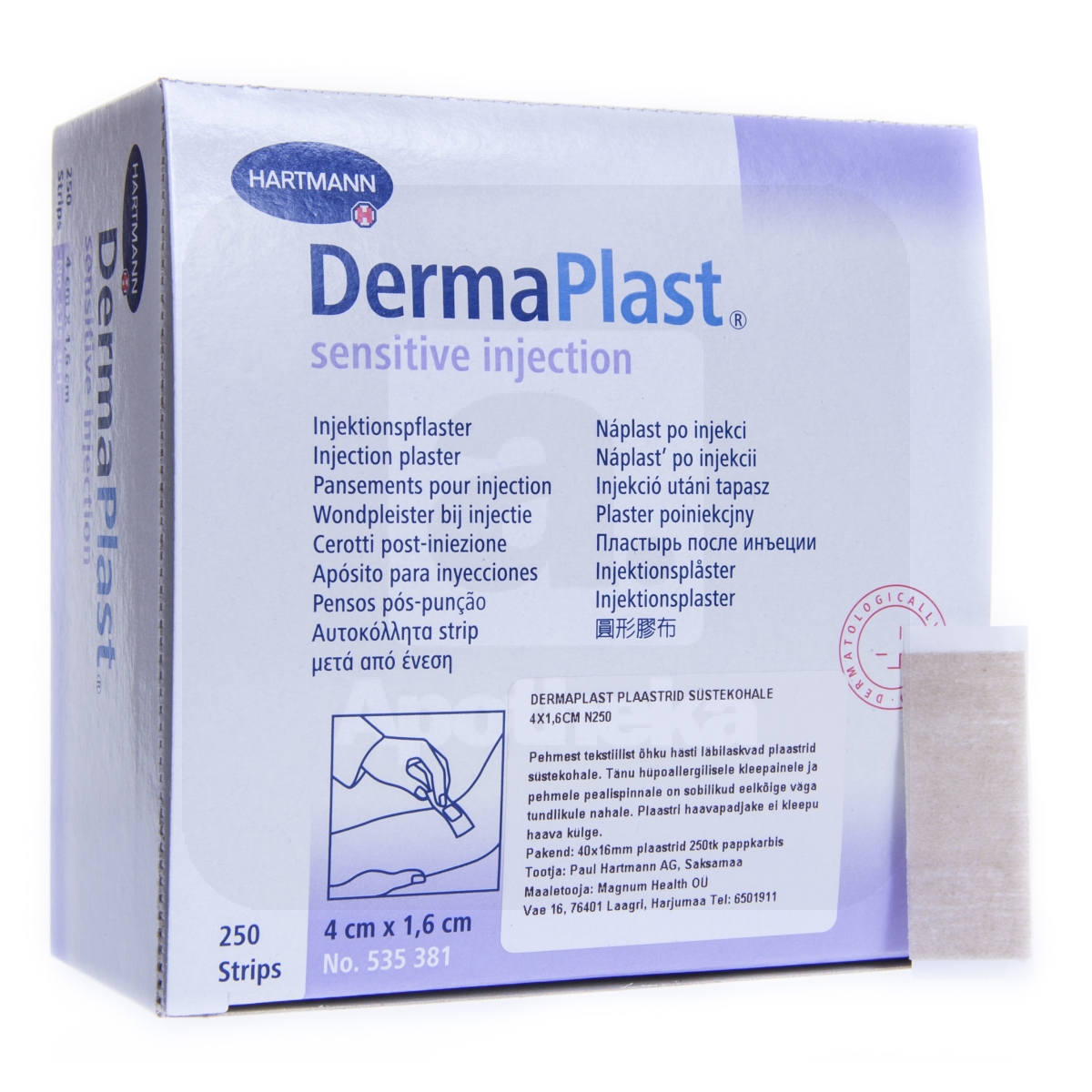 DERMAPLAST PLAASTRID SÜSTEKOHALE 4X1,6CM N250/535381/