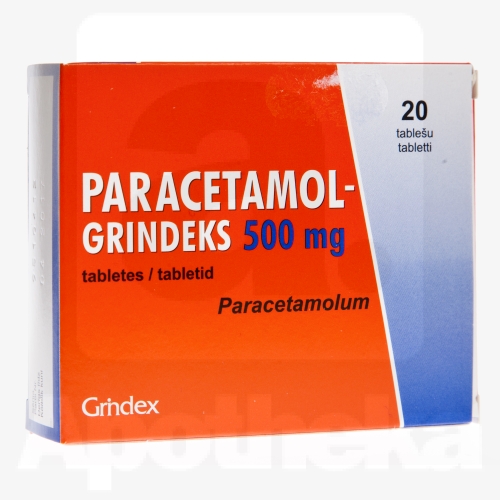 PARACETAMOL-GRINDEKS TBL 500MG N20