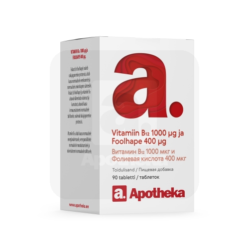 A. VITAMIIN B12 1000MCG+ FOOLHAPE 400MCG TBL N90