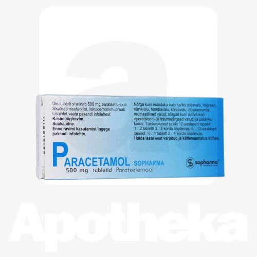 PARACETAMOL SOPHARMA TBL 500MG N20