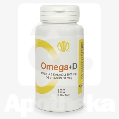 OMEGA-3 1000MG+ VITAMIIN D3 50MCG KAPSLID N120