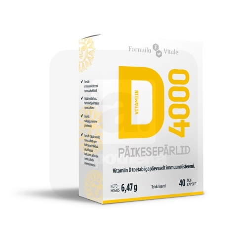 VITAMIIN D PÄIKESEPÄRLID 100MCG/4000IU KAPS N40