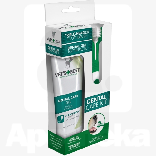 Vets Best набор для ухода за полостью рта для собак: гель+зубная щетка