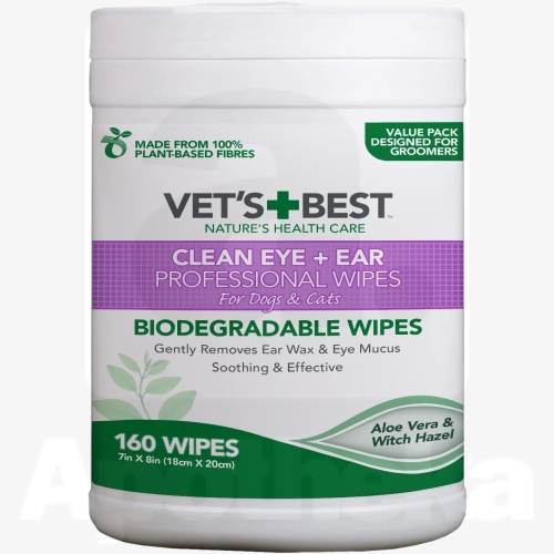 Vet's Best ушные и глазные салфетки для собак и кошек 18х20см 160шт