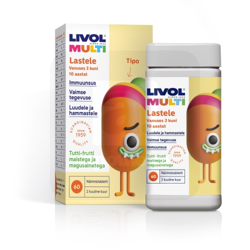 LIVOL MULTI LASTELE TUTTI FRUTTI NÄRIMISTBL N60