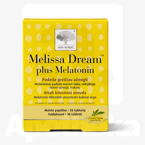 NEW NORDIC MELISSA DREAM PLUS MELATONIN TBL N30