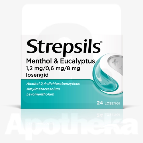STREPSILS MENTHOL&EUCALYPTUS 0,6MG+1,2MG+8MG N24 LOSENG