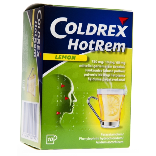 COLDREX HOTREM LEMON 750+10+60MG N10 SUUKAUDSE LAH PLV