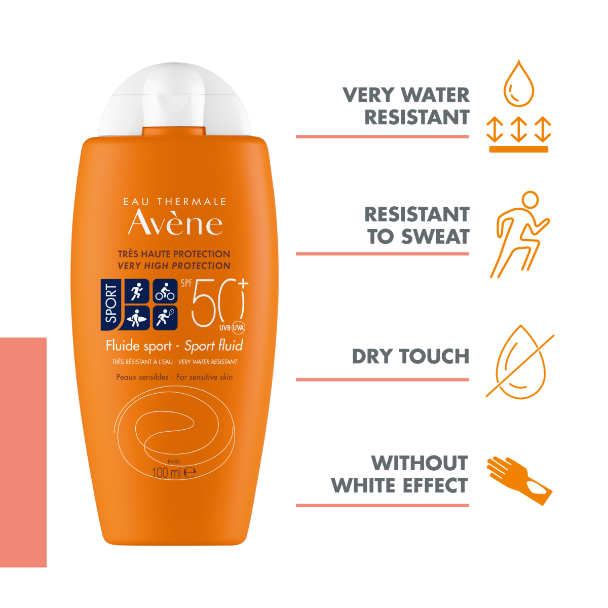 AVENE SUN SPORT PÄIKESEKAITSEEMULSIOON SPF50+ 100ML - Изображение товара 2