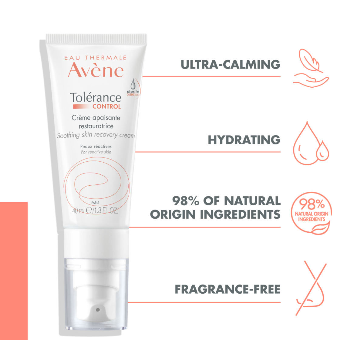 AVENE TOLERANCE CONTROL NÄOKREEM NAHKA TAASTAV 40ML - Изображение товара 3