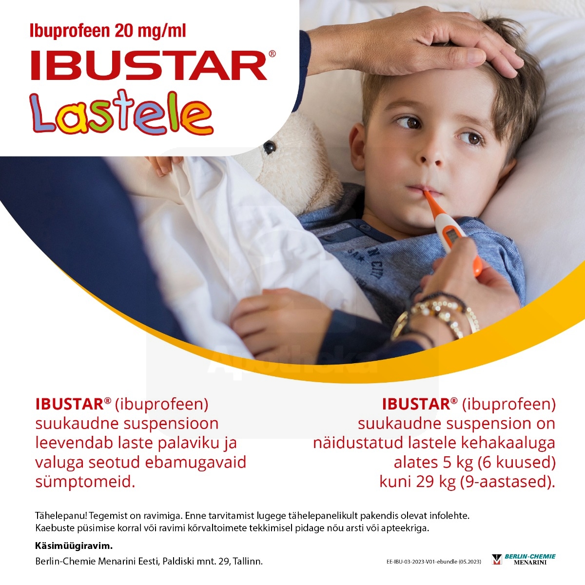 IBUSTAR SUUKAUDNE SUSP 100MG/5ML 100ML