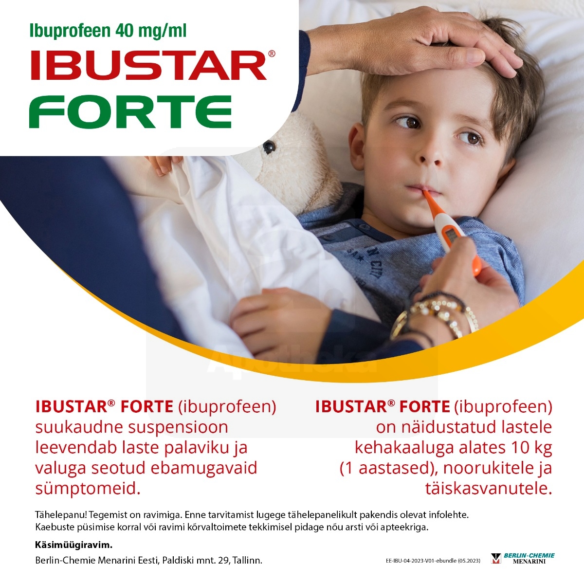 IBUSTAR FORTE SUUKAUDNE SUSP 40MG/ML 100ML - Изображение товара 3