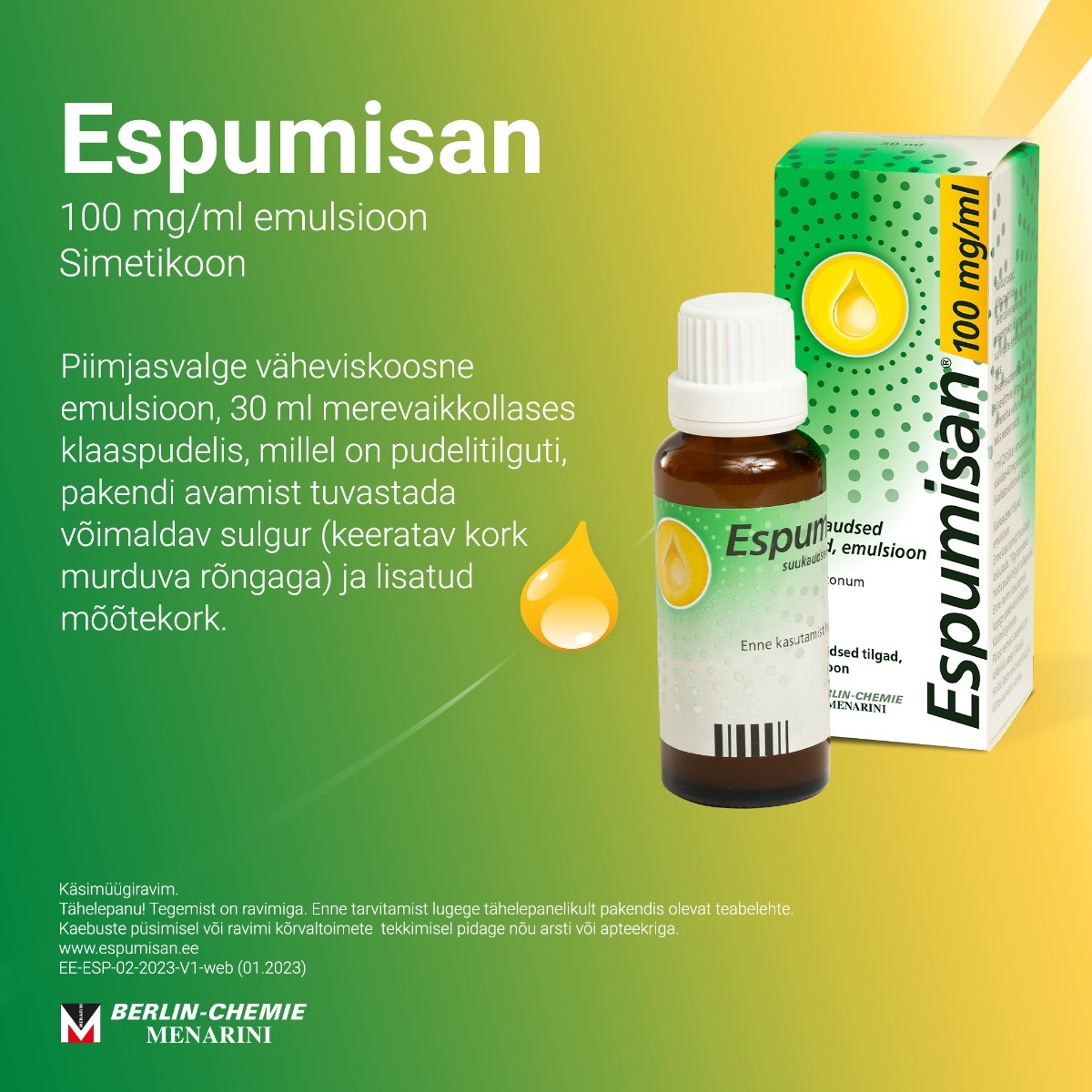ESPUMISAN  SUUKAUDSED TILGAD EMULS 100MG/ML 30ML - Изображение товара 2