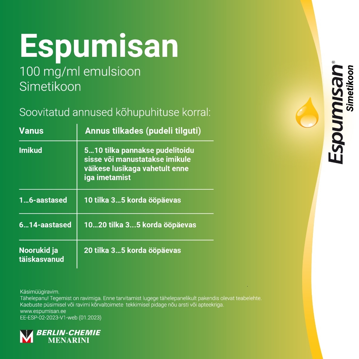 ESPUMISAN  SUUKAUDSED TILGAD EMULS 100MG/ML 30ML - Изображение товара 5