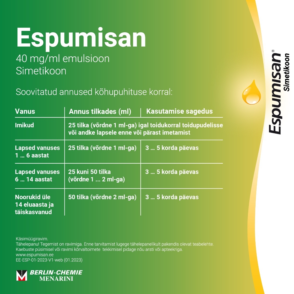 ESPUMISAN L EMULSIOON 40MG/ML 30ML - Изображение товара 5