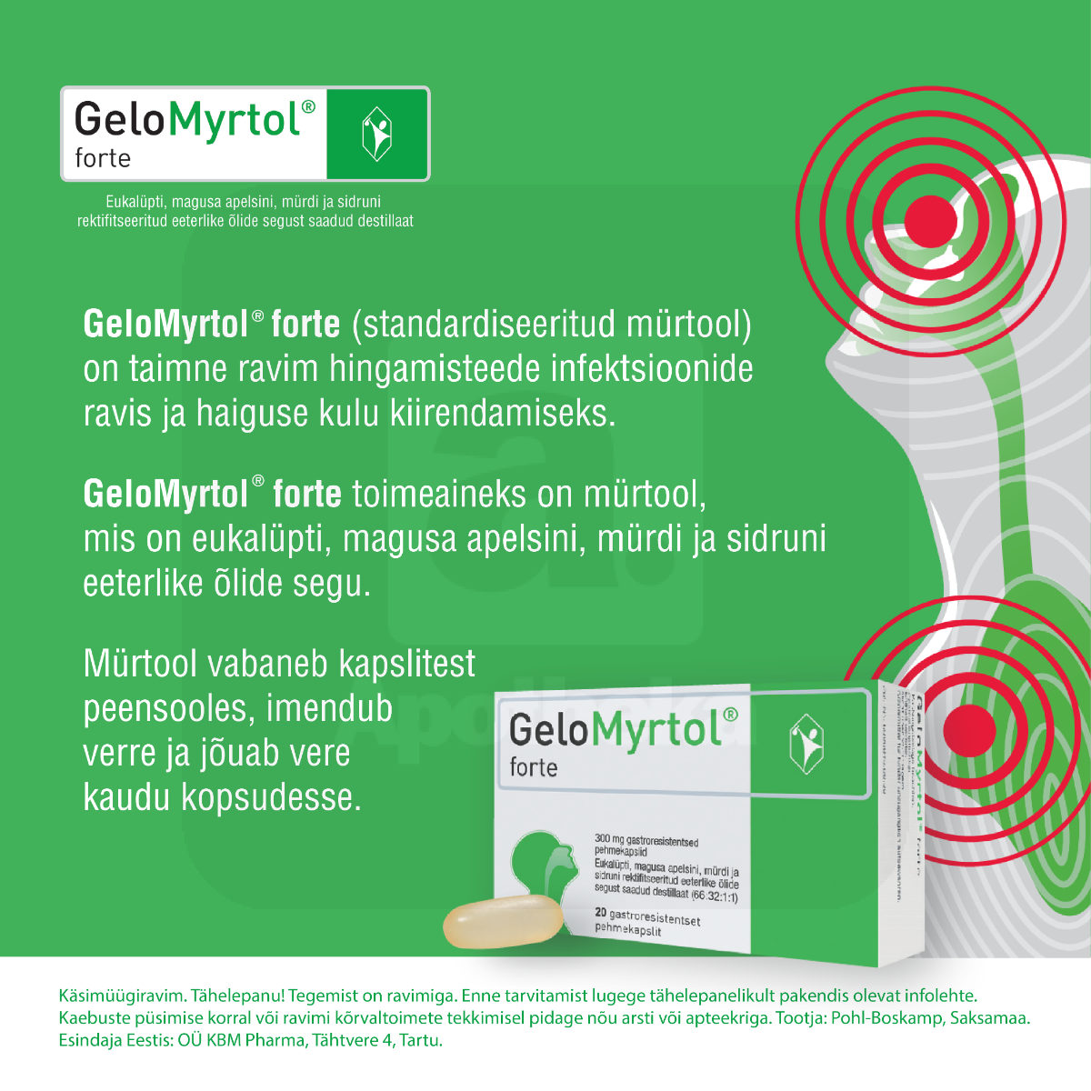 GELOMYRTOL FORTE GASTRORESIST KAPSEL 300MG N20 - Изображение товара 2