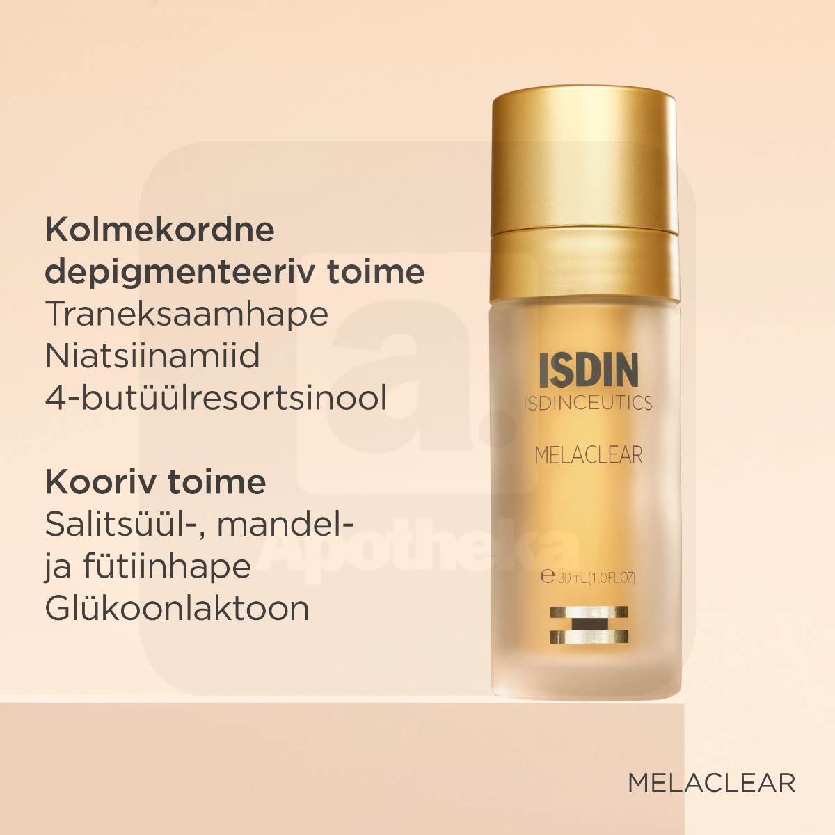 ISDIN MELACLEAR NÄOSEERUM PIGMENDILAIKUDELE 30ML - Изображение товара 2