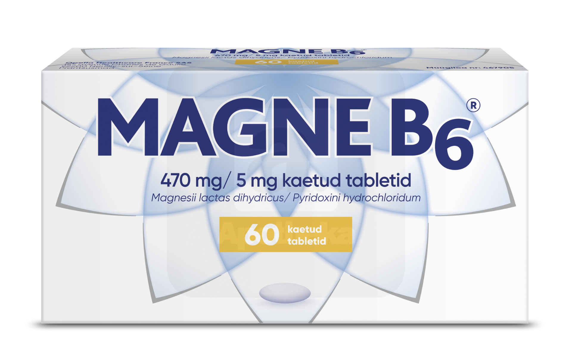 MAGNE B6 KAETUD TBL 5MG+470MG N60 - Изображение товара 2