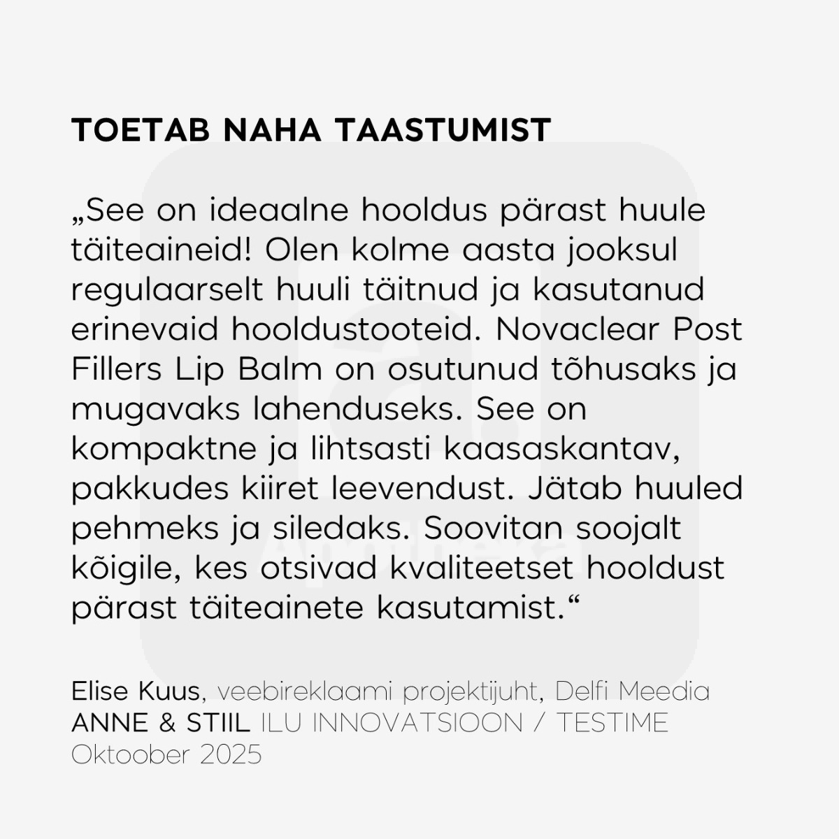 NOVACLEAR REPAIR HUULEPALSAM TÄITESÜSTIDE JÄRGNE 4,9G - Изображение товара 2