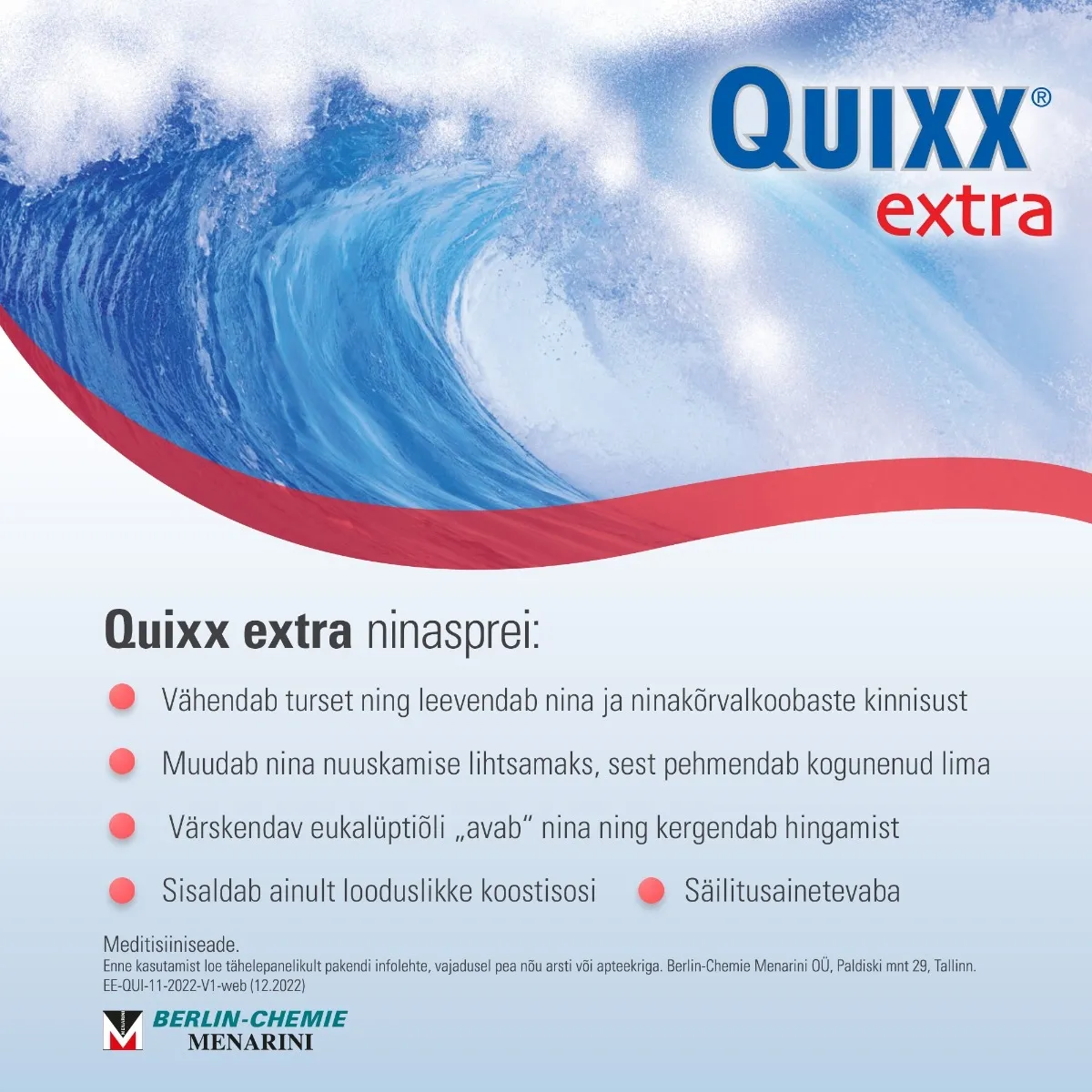 QUIXX EXTRA NASAL SPRAY 30ML HÜPERTOONILINE